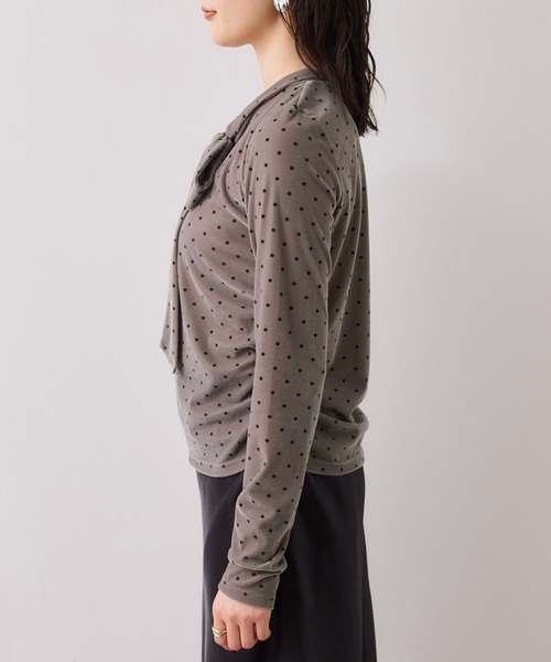 VIS（ビス）の「ベロアボウタイドットカットソー（Tシャツ/カットソー・レディース・オフホワイト/ベージュ系その他・FREE）」の17枚目の写真