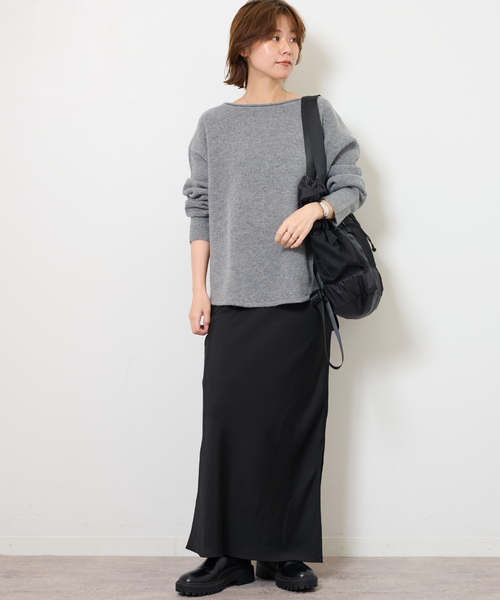 JOURNAL STANDARD relume(ジャーナルスタンダード レリューム)の「《追加2》サテンナロースカート(スカート・レディース・ブラック/ブラウン・36/38)」の9枚目の写真