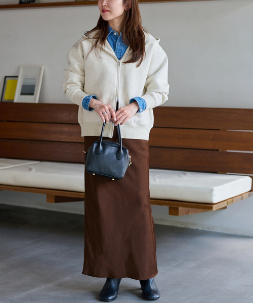 JOURNAL STANDARD relume(ジャーナルスタンダード レリューム)の「《追加2》サテンナロースカート(スカート・レディース・ブラック/ブラウン・36/38)」の18枚目の写真