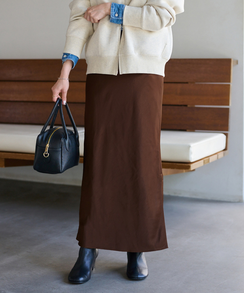 JOURNAL STANDARD relume(ジャーナルスタンダード レリューム)の「《追加2》サテンナロースカート(スカート・レディース・ブラック/ブラウン・36/38)」の14枚目の写真