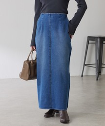 Q.anos/リラックスナローデニムスカート