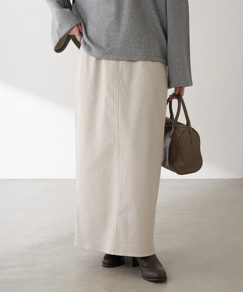 COLLAGE GALLARDAGALANTE（コラージュガリャルダガランテ）の「Q.anos/リラックスナローデニムスカート（デニムスカート・レディース・ライトグレー/ブルー・0/1）」の2枚目の写真