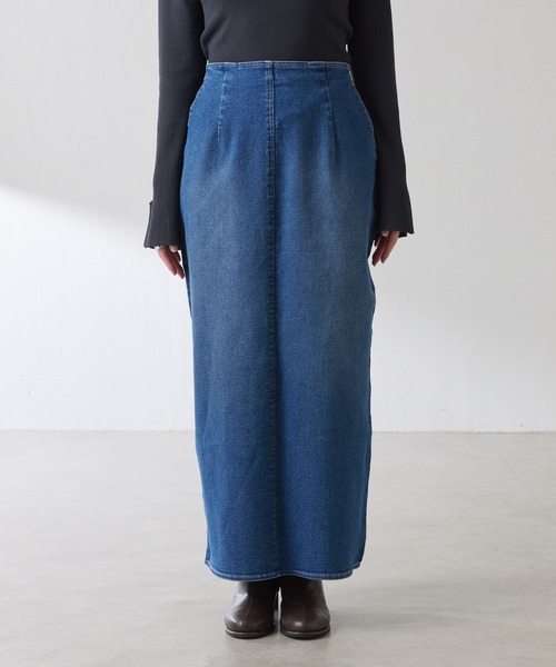 COLLAGE GALLARDAGALANTE（コラージュガリャルダガランテ）の「Q.anos/リラックスナローデニムスカート（デニムスカート・レディース・ライトグレー/ブルー・0/1）」の11枚目の写真