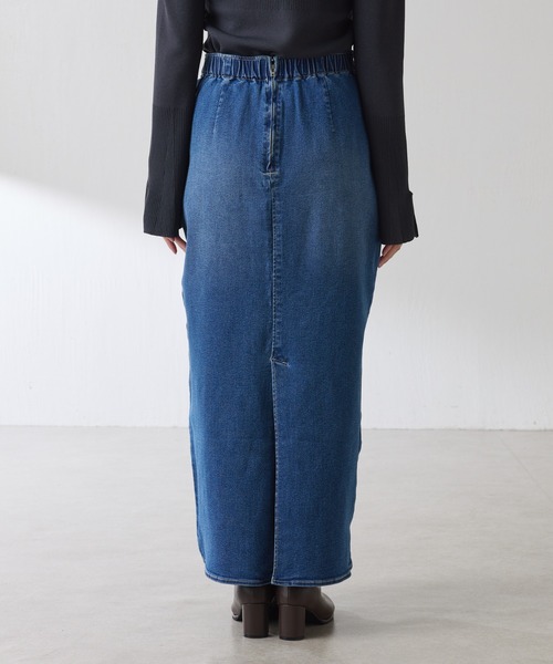 COLLAGE GALLARDAGALANTE（コラージュガリャルダガランテ）の「Q.anos/リラックスナローデニムスカート（デニムスカート・レディース・ライトグレー/ブルー・0/1）」の13枚目の写真