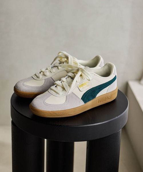 studio CLIP(スタディオクリップ)の「【PUMA】パレルモスニーカー(スニーカー・レディース・ホワイト/ブラウン・MEDIUM/LARGE)」の1枚目の写真