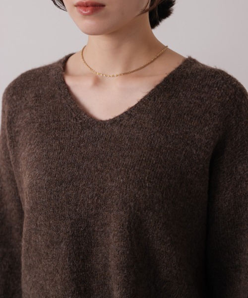 Bou Jeloud（ブージュルード）の「ヤクライクＶネックニットプルオーバー（ニット/セーター・レディース・グリーン/ブラウン/ライトグレー・FREE）」の20枚目の写真