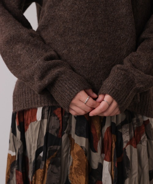 Bou Jeloud（ブージュルード）の「ヤクライクＶネックニットプルオーバー（ニット/セーター・レディース・グリーン/ブラウン/ライトグレー・FREE）」の21枚目の写真