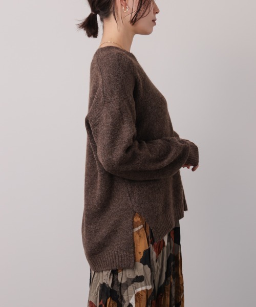 Bou Jeloud（ブージュルード）の「ヤクライクＶネックニットプルオーバー（ニット/セーター・レディース・グリーン/ブラウン/ライトグレー・FREE）」の22枚目の写真