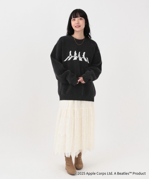アパルトモン購入 ハーヴェルスタジオ 21AW モヘアコンビネーションニット セール】THE BEATLES/やわらかリッチモールニット/625301（Tシャツ