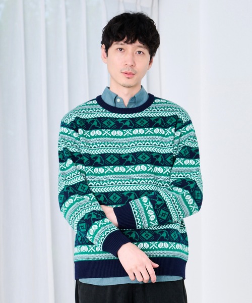 Arnold Palmer（アーノルドパーマー）の「AP フェアアイル シェア プルオーバーニット（ニット/セーター・レディース・グレー/グリーン/レッド・XS/S/M/L/LL）」の2枚目の写真