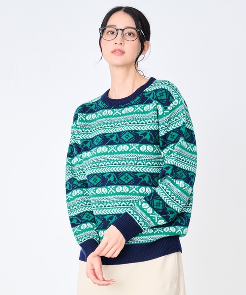 Arnold Palmer（アーノルドパーマー）の「AP フェアアイル シェア プルオーバーニット（ニット/セーター・レディース・グレー/グリーン/レッド・XS/S/M/L/LL）」の9枚目の写真