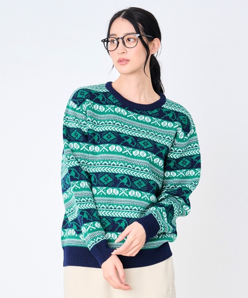 Arnold Palmer（アーノルドパーマー）の「AP フェアアイル シェア プルオーバーニット（ニット/セーター・レディース・グレー/グリーン/レッド・XS/S/M/L/LL）」の10枚目の写真