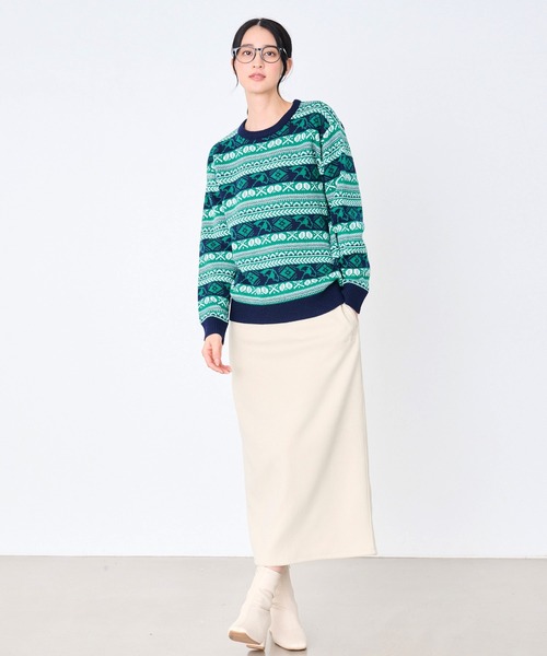 Arnold Palmer（アーノルドパーマー）の「AP フェアアイル シェア プルオーバーニット（ニット/セーター・レディース・グレー/グリーン/レッド・XS/S/M/L/LL）」の11枚目の写真