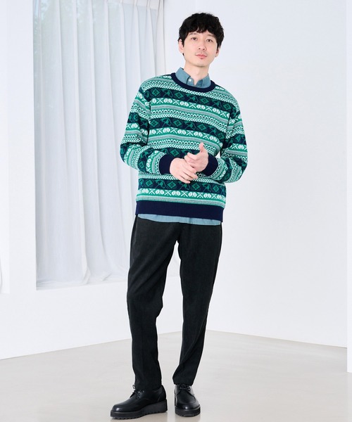 Arnold Palmer（アーノルドパーマー）の「AP フェアアイル シェア プルオーバーニット（ニット/セーター・レディース・グレー/グリーン/レッド・XS/S/M/L/LL）」の13枚目の写真