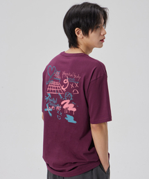 [グラフィティ]コットンルーズフィット半袖Tシャツ_プラムパープル