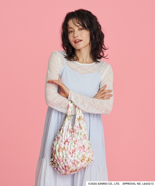 Wpc. Patterns(ダブリュピーシーパターンズ)の「サンリオキャラクターズ × Wpc. Patterns しぼりバッグ(エコバッグ/サブバッグ・レディース・サックスブルー/ピンク・FREE)」の14枚目の写真