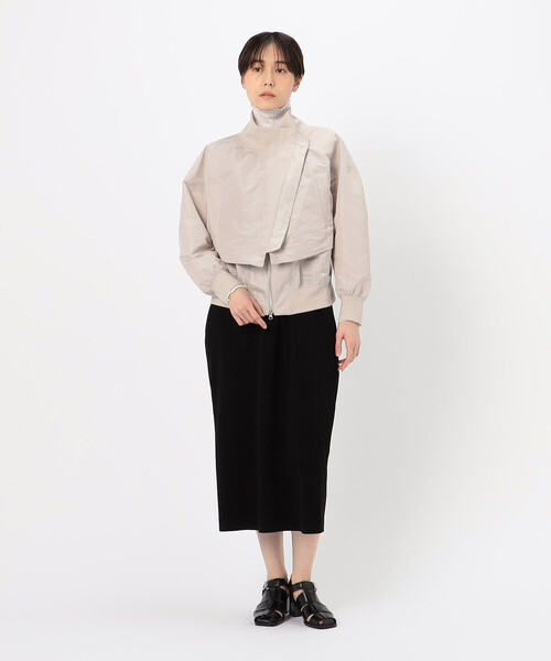 Gabardine K.T(ギャバジンケーティー)の「〔 +サイズ 〕 【レイヤード】シャンブレータフタ ブルゾン(ブルゾン・レディース・サックスブルー/ネイビー/ライトグレー・15号)」の4枚目の写真