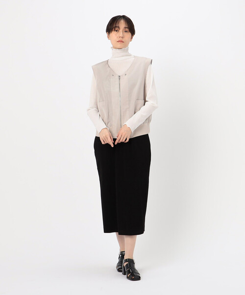 Gabardine K.T(ギャバジンケーティー)の「〔 +サイズ 〕 【レイヤード】シャンブレータフタ ブルゾン(ブルゾン・レディース・サックスブルー/ネイビー/ライトグレー・15号)」の6枚目の写真