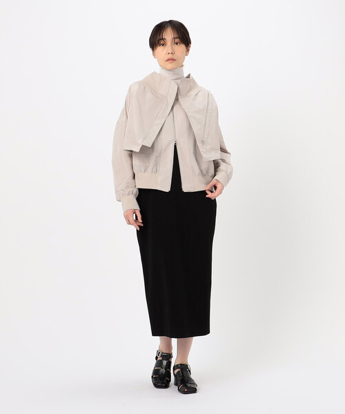 Gabardine K.T(ギャバジンケーティー)の「〔 +サイズ 〕 【レイヤード】シャンブレータフタ ブルゾン(ブルゾン・レディース・サックスブルー/ネイビー/ライトグレー・15号)」の7枚目の写真