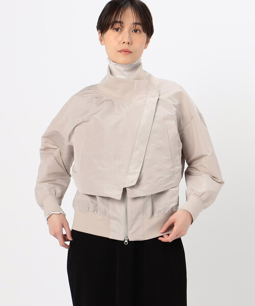 Gabardine K.T(ギャバジンケーティー)の「〔 +サイズ 〕 【レイヤード】シャンブレータフタ ブルゾン(ブルゾン・レディース・サックスブルー/ネイビー/ライトグレー・15号)」の9枚目の写真