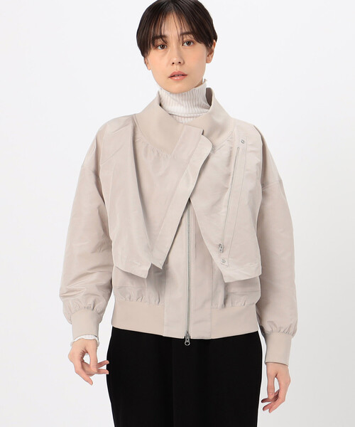 Gabardine K.T(ギャバジンケーティー)の「〔 +サイズ 〕 【レイヤード】シャンブレータフタ ブルゾン(ブルゾン・レディース・サックスブルー/ネイビー/ライトグレー・15号)」の10枚目の写真