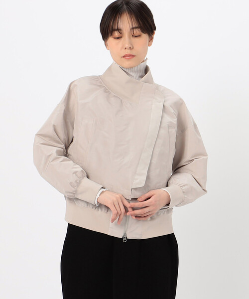 Gabardine K.T(ギャバジンケーティー)の「〔 +サイズ 〕 【レイヤード】シャンブレータフタ ブルゾン(ブルゾン・レディース・サックスブルー/ネイビー/ライトグレー・15号)」の11枚目の写真