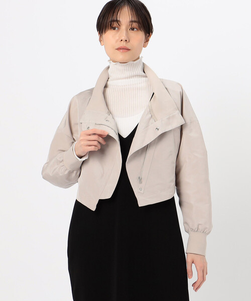 Gabardine K.T(ギャバジンケーティー)の「〔 +サイズ 〕 【レイヤード】シャンブレータフタ ブルゾン(ブルゾン・レディース・サックスブルー/ネイビー/ライトグレー・15号)」の14枚目の写真