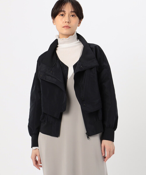 Gabardine K.T(ギャバジンケーティー)の「〔 +サイズ 〕 【レイヤード】シャンブレータフタ ブルゾン(ブルゾン・レディース・サックスブルー/ネイビー/ライトグレー・15号)」の18枚目の写真