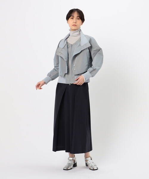Gabardine K.T(ギャバジンケーティー)の「〔 +サイズ 〕 【レイヤード】シャンブレータフタ ブルゾン(ブルゾン・レディース・サックスブルー/ネイビー/ライトグレー・15号)」の19枚目の写真