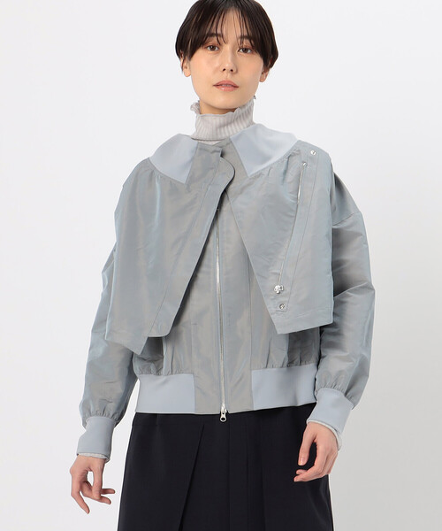 Gabardine K.T(ギャバジンケーティー)の「〔 +サイズ 〕 【レイヤード】シャンブレータフタ ブルゾン(ブルゾン・レディース・サックスブルー/ネイビー/ライトグレー・15号)」の21枚目の写真
