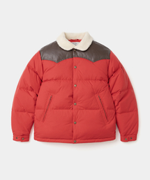shearling western down jacket red