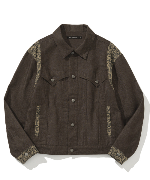 NOT4NERD(ノットフォーナード)の「Python Layered Denim Jacket - Brown(デニムジャケット・レディース・その他・MEDIUM/LARGE/X-LARGE)」の1枚目の写真