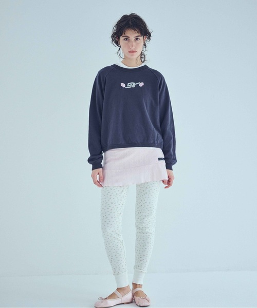 SEA（シー）の「SV ラインストーン ラグランスウェット（スウェット・レディース・ホワイト/チャコールグレー・ONE SIZE）」の2枚目の写真