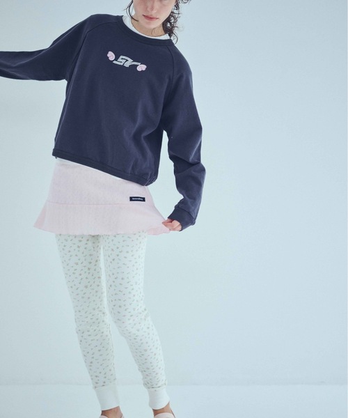 SEA（シー）の「SV ラインストーン ラグランスウェット（スウェット・レディース・ホワイト/チャコールグレー・ONE SIZE）」の3枚目の写真