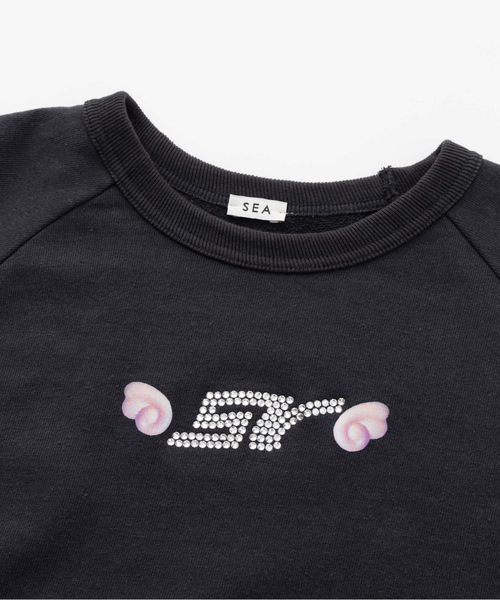 SEA（シー）の「SV ラインストーン ラグランスウェット（スウェット・レディース・ホワイト/チャコールグレー・ONE SIZE）」の8枚目の写真