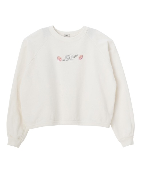 SEA（シー）の「SV ラインストーン ラグランスウェット（スウェット・レディース・ホワイト/チャコールグレー・ONE SIZE）」の14枚目の写真