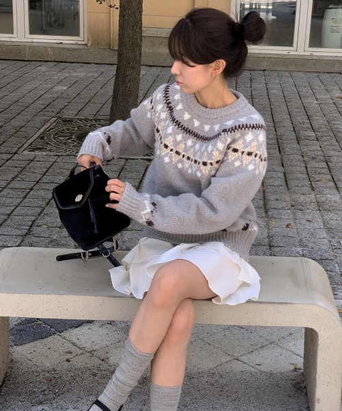 DRAWFIT WOMEN（ドローフィットウーマン）の「[ドローフィットウィメン x アロハ] フェンスノルディックプルオーバーニット [NAVY]（ニット/セーター・レディース・その他・SMALL/MEDIUM）」の4枚目の写真