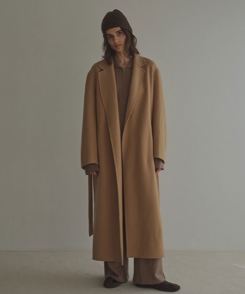 etre tokyo コート ETRE TOKYO(エトレトウキョウ)｜メルトンロングリバーコート/ネイビー