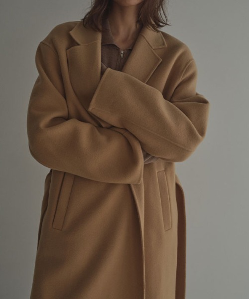 ETRE TOKYO（エトレトウキョウ）の「メルトンロングリバーコート（その他アウター・レディース・ライトブルー/キャメル/ネイビー・S/M）」の4枚目の写真