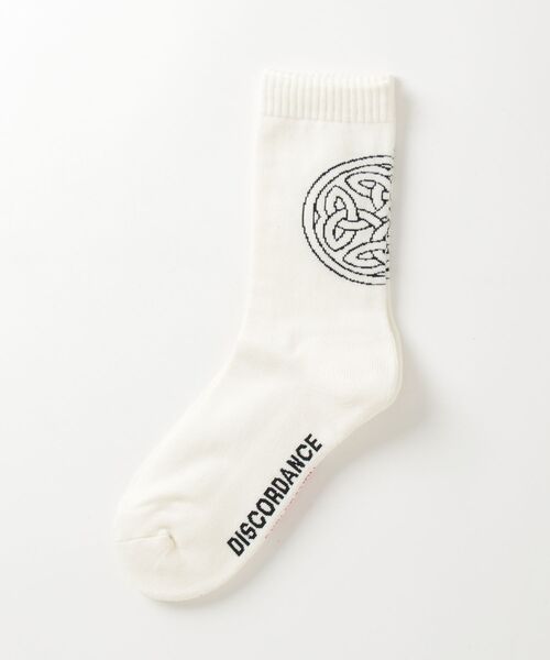 Children of the discordance（チルドレン オブ ザ ディスコ-ダンス）の「Children of the discordance / CELTIC JQD SOCKS / COTDAC-008（ソックス/靴下・メンズ・ホワイト/ブラック・ONESIZE）」の2枚目の写真