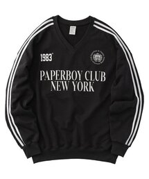 PAPERBOY（ペーパーボーイ）の「Vネックトラックスウェットシャツ-ブラック（スウェット）」