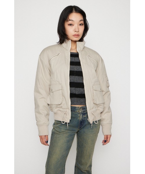 LAGUA GEM（ラグアジェム）の「STITCH STRIPE ブルゾン（ブルゾン・レディース・グレー/アイボリー/カーキ・FREE）」の17枚目の写真