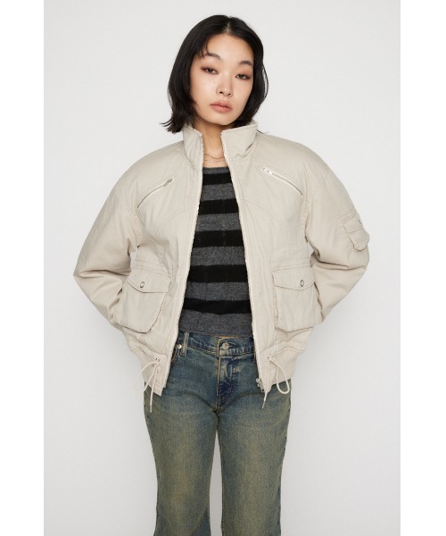 LAGUA GEM（ラグアジェム）の「STITCH STRIPE ブルゾン（ブルゾン・レディース・グレー/アイボリー/カーキ・FREE）」の18枚目の写真