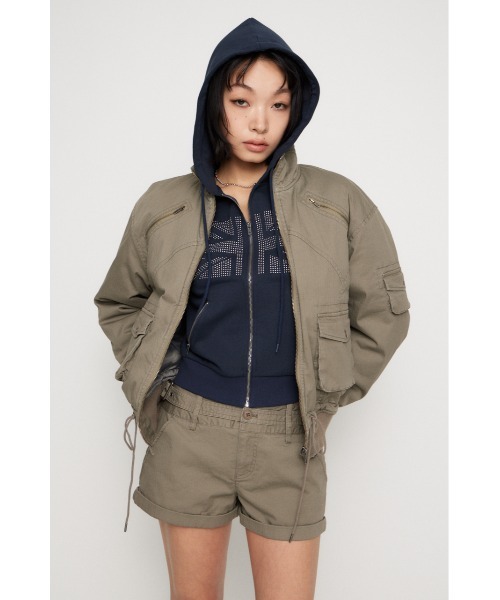 LAGUA GEM（ラグアジェム）の「STITCH STRIPE ブルゾン（ブルゾン・レディース・グレー/アイボリー/カーキ・FREE）」の22枚目の写真