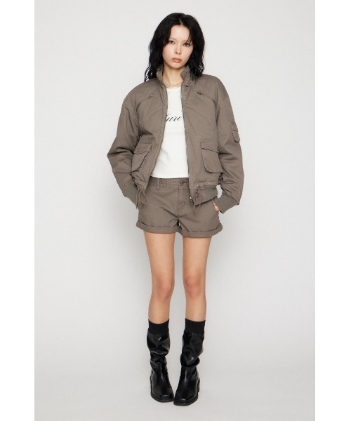 LAGUA GEM（ラグアジェム）の「STITCH STRIPE ブルゾン（ブルゾン・レディース・グレー/アイボリー/カーキ・FREE）」の7枚目の写真