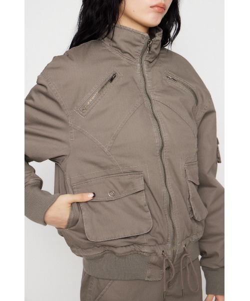 LAGUA GEM（ラグアジェム）の「STITCH STRIPE ブルゾン（ブルゾン・レディース・グレー/アイボリー/カーキ・FREE）」の12枚目の写真