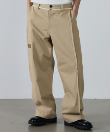 SSIN AND LEE（シンアンドリー）の「アンフィニッシュドワイドコットンパンツベージュ（その他パンツ）」