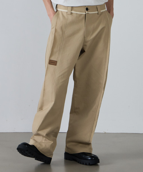 SSIN AND LEE（シンアンドリー）の「アンフィニッシュドワイドコットンパンツベージュ（その他パンツ・メンズ・その他・X-LARGE）」の2枚目の写真