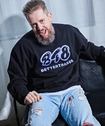 BETTERTHAN88（ベターザン88）の「1012VB オリジンロゴヘビースウェットバンタブラック（スウェット）」