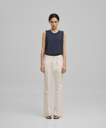 w. Tailored Twill Bootcut Pants (Off White)
